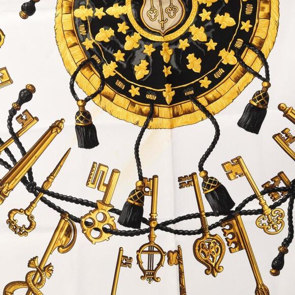 HERMES Black Silk Scarf - Picture 6 of 7